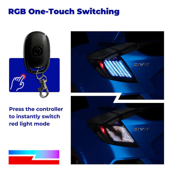 NTXGlow RGB LED Matrix Tail Lights (2016-2020 Honda Civic Hatchback) - JSI Racing 