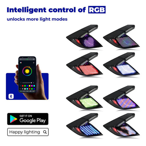 NTXGlow RGB LED Matrix Tail Lights (2016-2020 Honda Civic Hatchback) - JSI Racing 