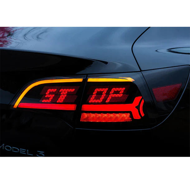 NTXGlow Smoked Matrix Style Tail Lights (2017+ Tesla Model 3/Y) - JSI Racing 