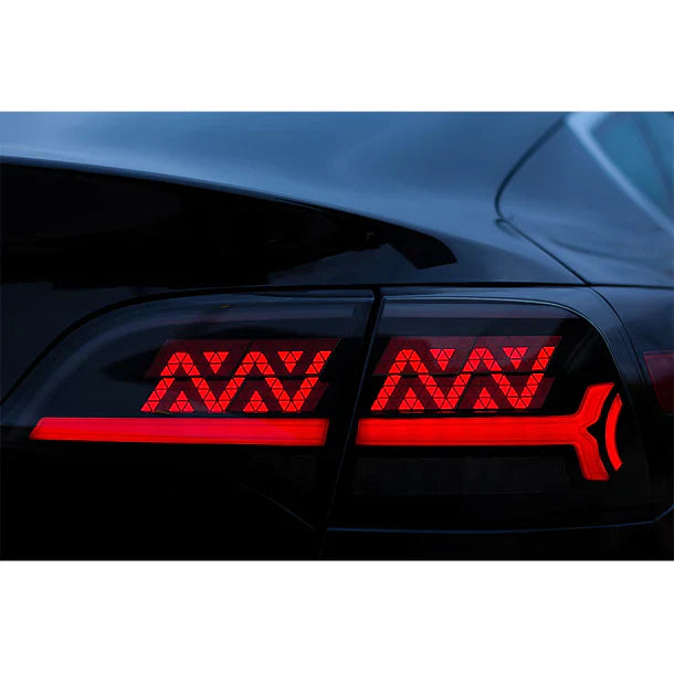NTXGlow Smoked Matrix Style Tail Lights (2017+ Tesla Model 3/Y) - JSI Racing 