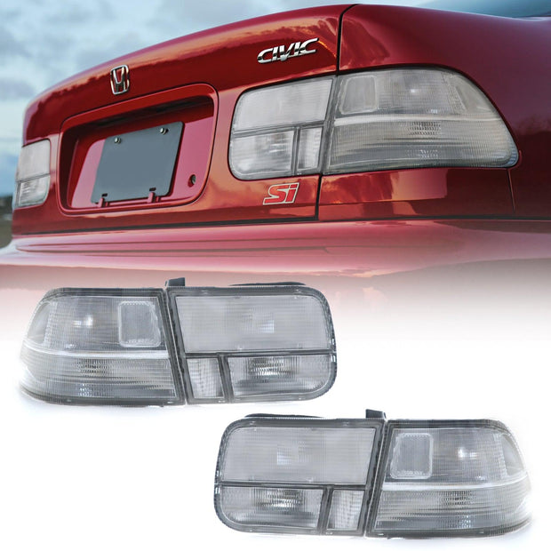 1996-2000 Honda Civic 2d Coupe Ek Jdm Clear 4pcs Rear Tail Light - JSI Racing 