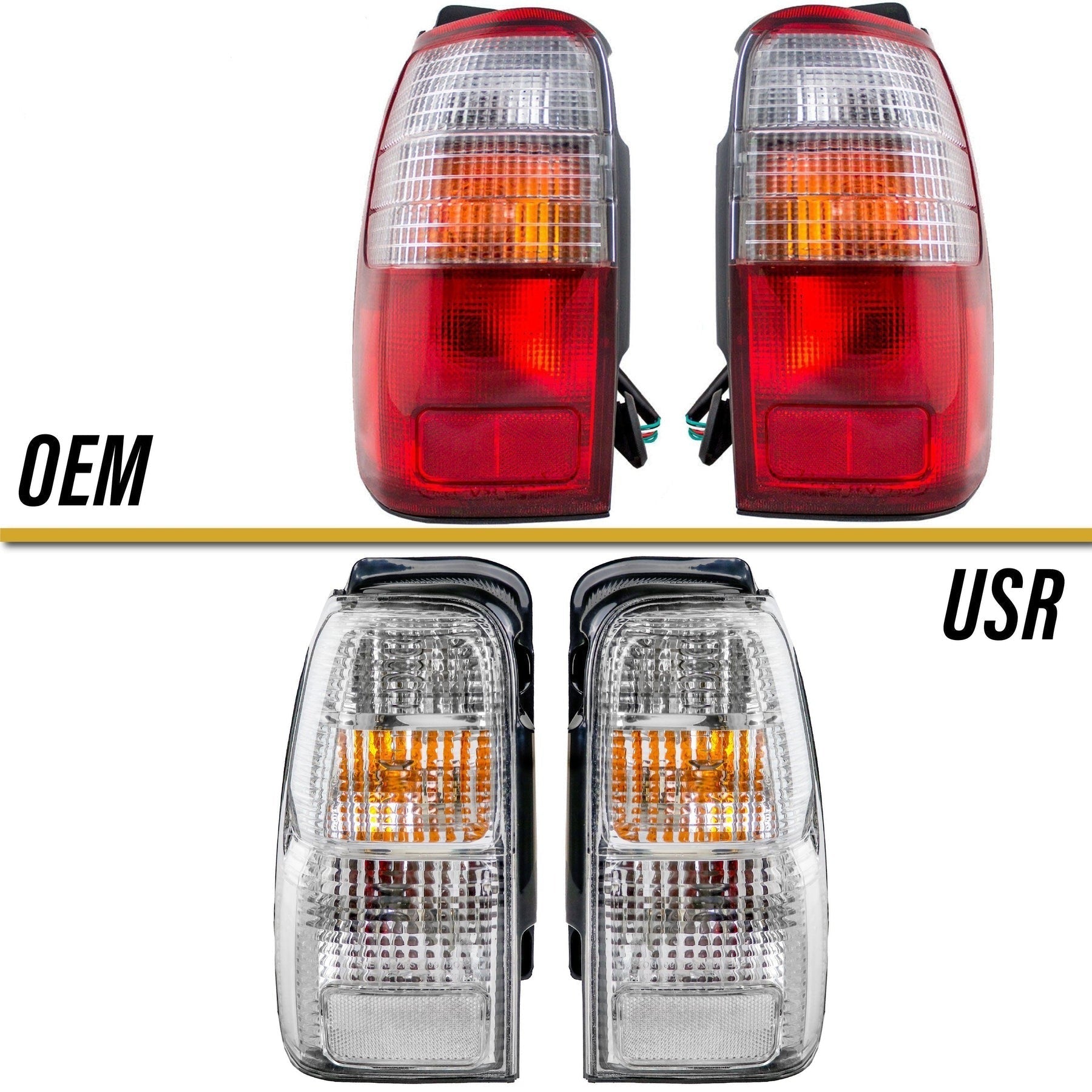 1996-2002 Toyota 4runner Trd Jdm Clear Rear Tail Lights Made By Unique Style Racing - JSI Racing 