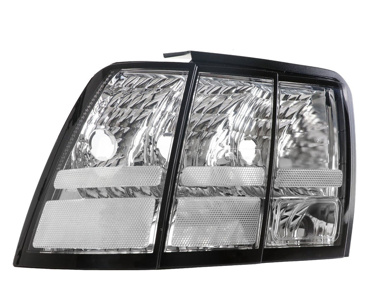 1999-2004 Ford Mustang V6 Gt New Edge Clear Euro Style Tail Light Made By Depo - JSI Racing 