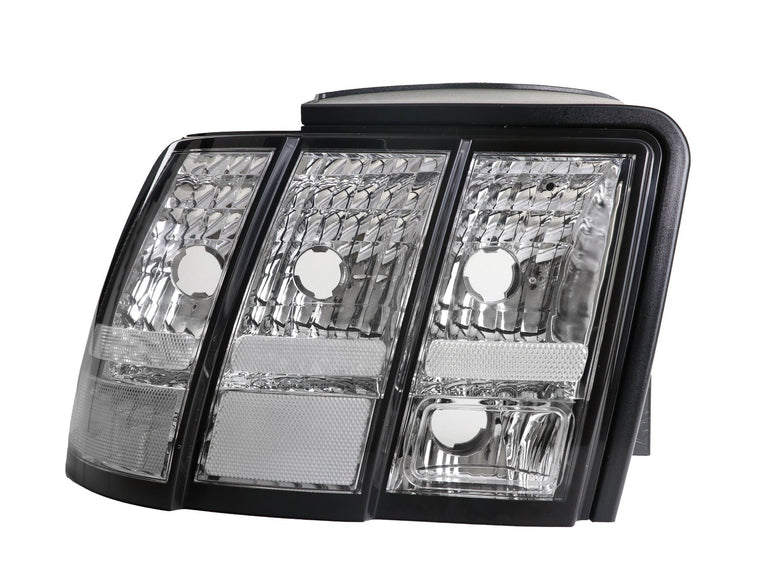 1999-2004 Ford Mustang V6 Gt New Edge Clear Euro Style Tail Light Made By Depo - JSI Racing 