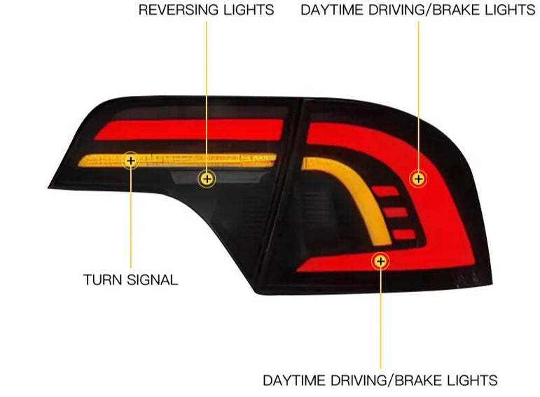 2006-2011 Civic Sedan LED Plug And Play Tail Lights - JSI Racing 