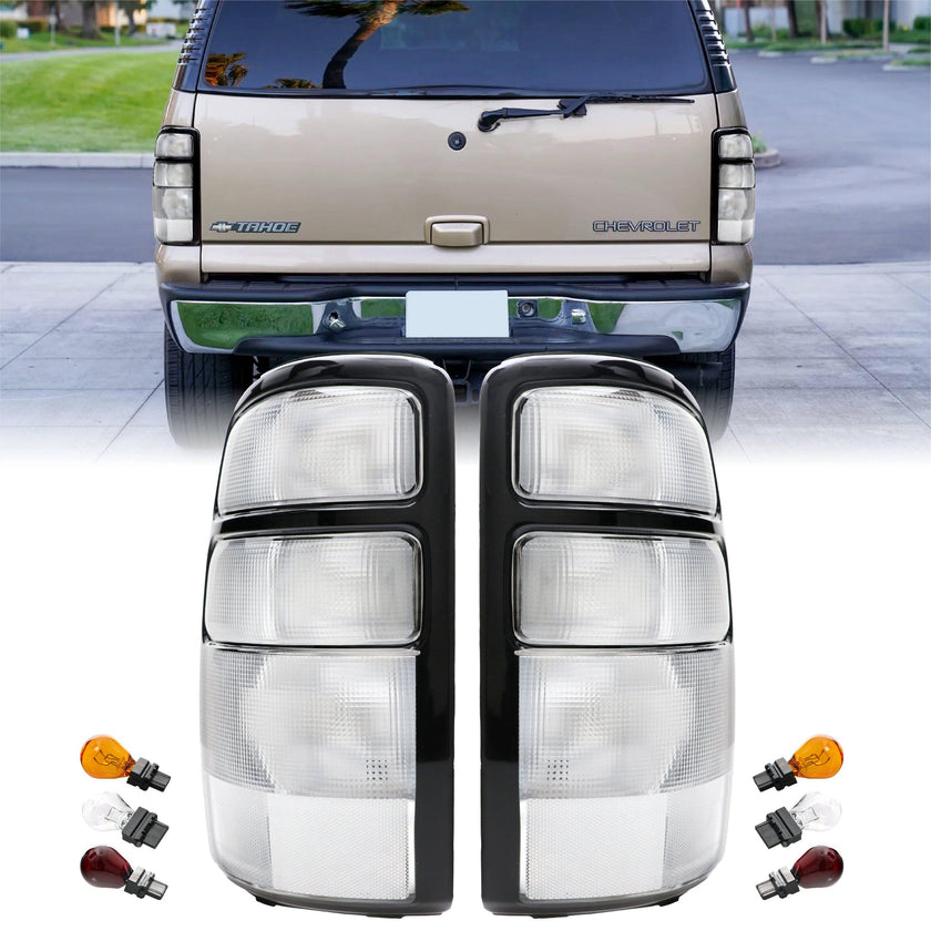 2000-2006 Gmc Yukon Xl Denali 20002006 Chevrolet Suburban Tahoe Clear Euro Style Tail Lights Made By Dpeo - JSI Racing 