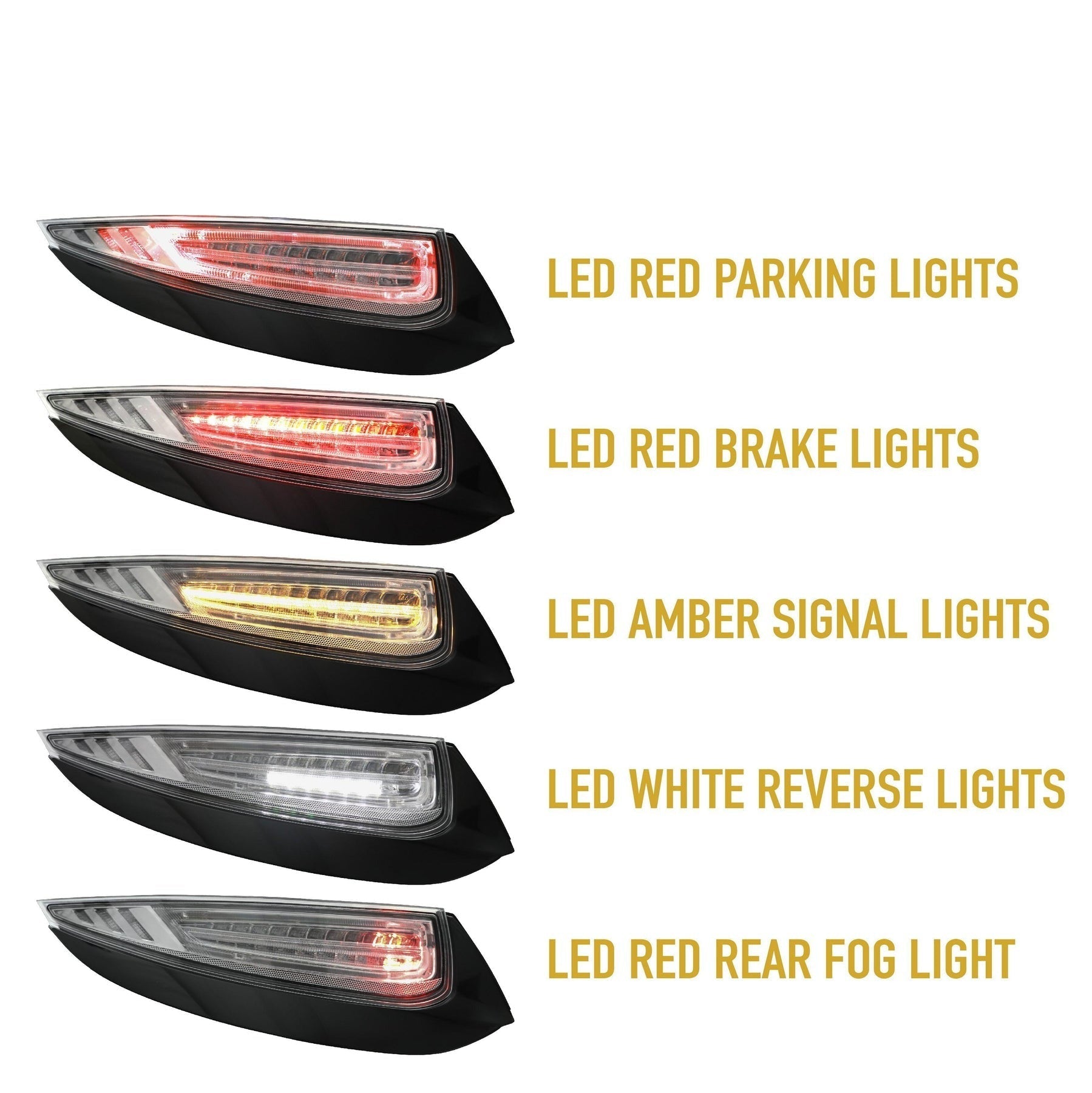 2009-2012 Porsche 911 Carrera 997 LED Light Bar Clear Tail Made By Depo - JSI Racing 