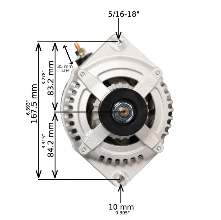 1973-1974 Chevrolet C10 Pickup V8 5.7L 12si High Output Alternator - JSI Racing 