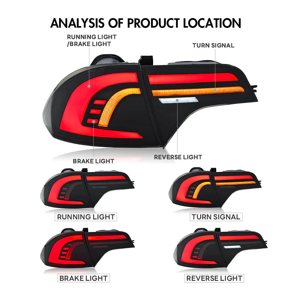 2006-2011 Civic Sedan LED Plug And Play Tail Lights - JSI Racing 
