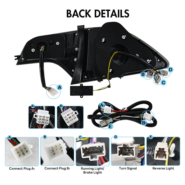 2006-2011 Civic Sedan LED Plug And Play Tail Lights - JSI Racing 
