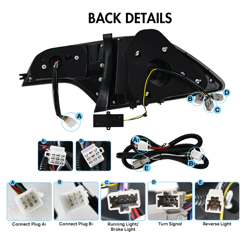 2006-2011 Civic Sedan LED Plug And Play Tail Lights - JSI Racing 
