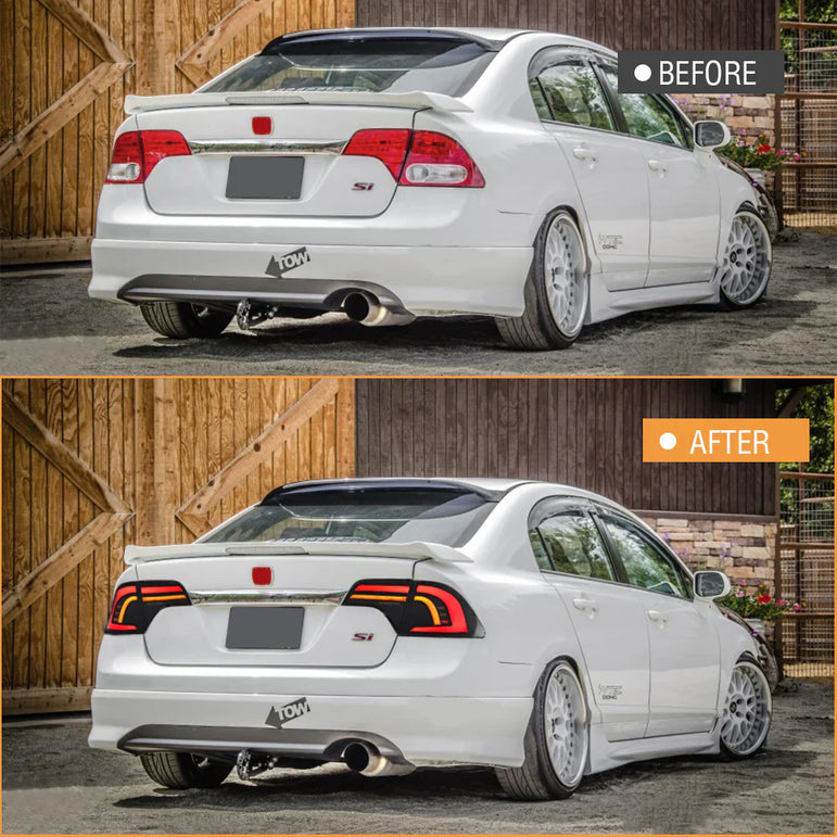 2006-2011 Civic Sedan LED Plug And Play Tail Lights - JSI Racing 