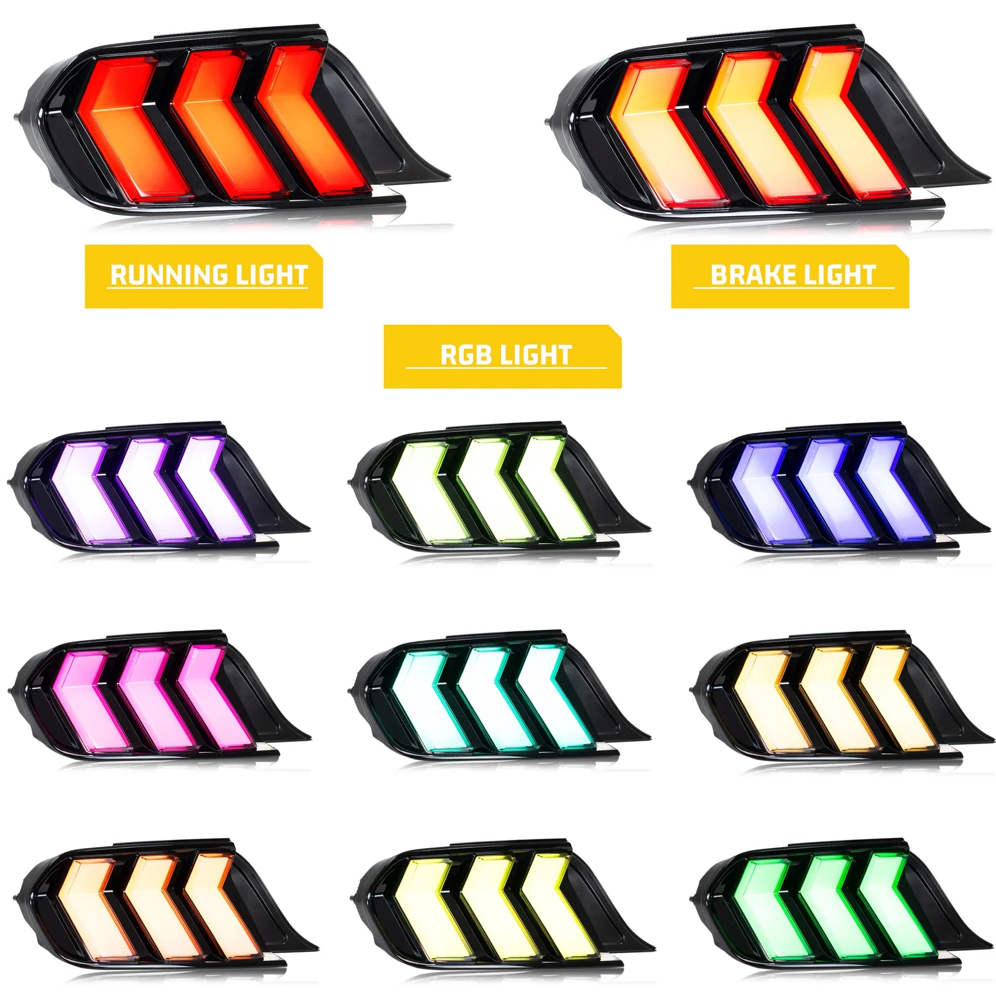NTXGlow S650 Style RGB Tail Lights (2015-2023 Ford Mustang) - JSI Racing 