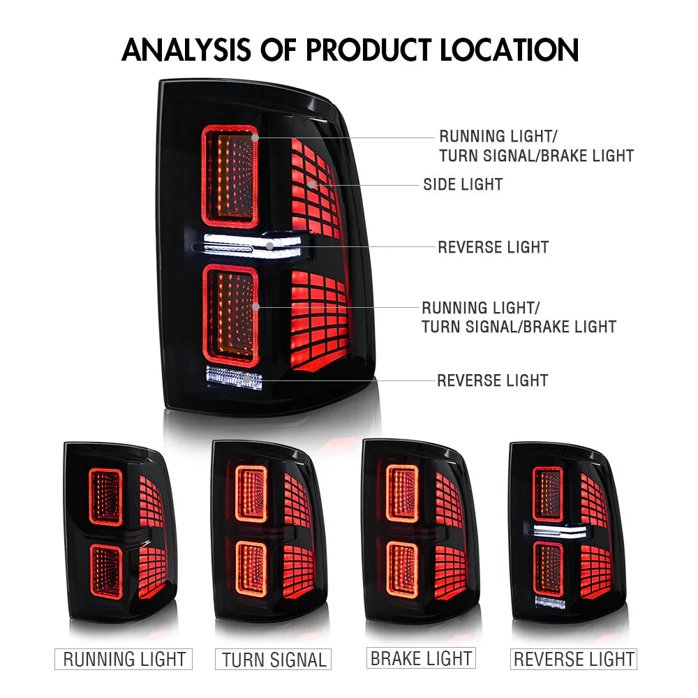 2009-2018 Dodge Ram 1500 20132018 2500 Tail Light - JSI Racing 