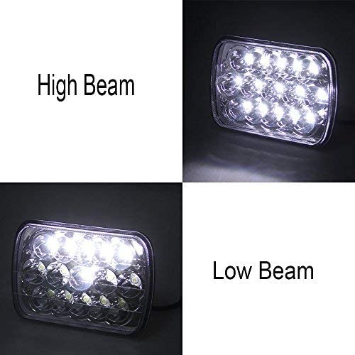 Black Pair 45w 7x6 5x7 6052 6054 H5054 H6054 Hilow Sealed Beam LED Headlights Replacement For Chevy Express Cargo Van 1500 - JSI Racing 