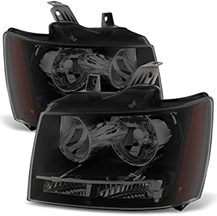 Akkon For 0713 Suburban Tahoe Avalanche Chrome Clear Headlights Direct Replacement Left Right - JSI Racing 