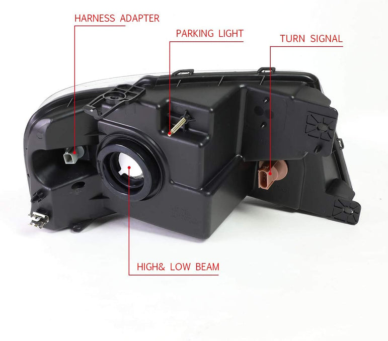 Dna Motoring Hlohf1504cham Headlight Assembly Driver And Passenger Side - JSI Racing 