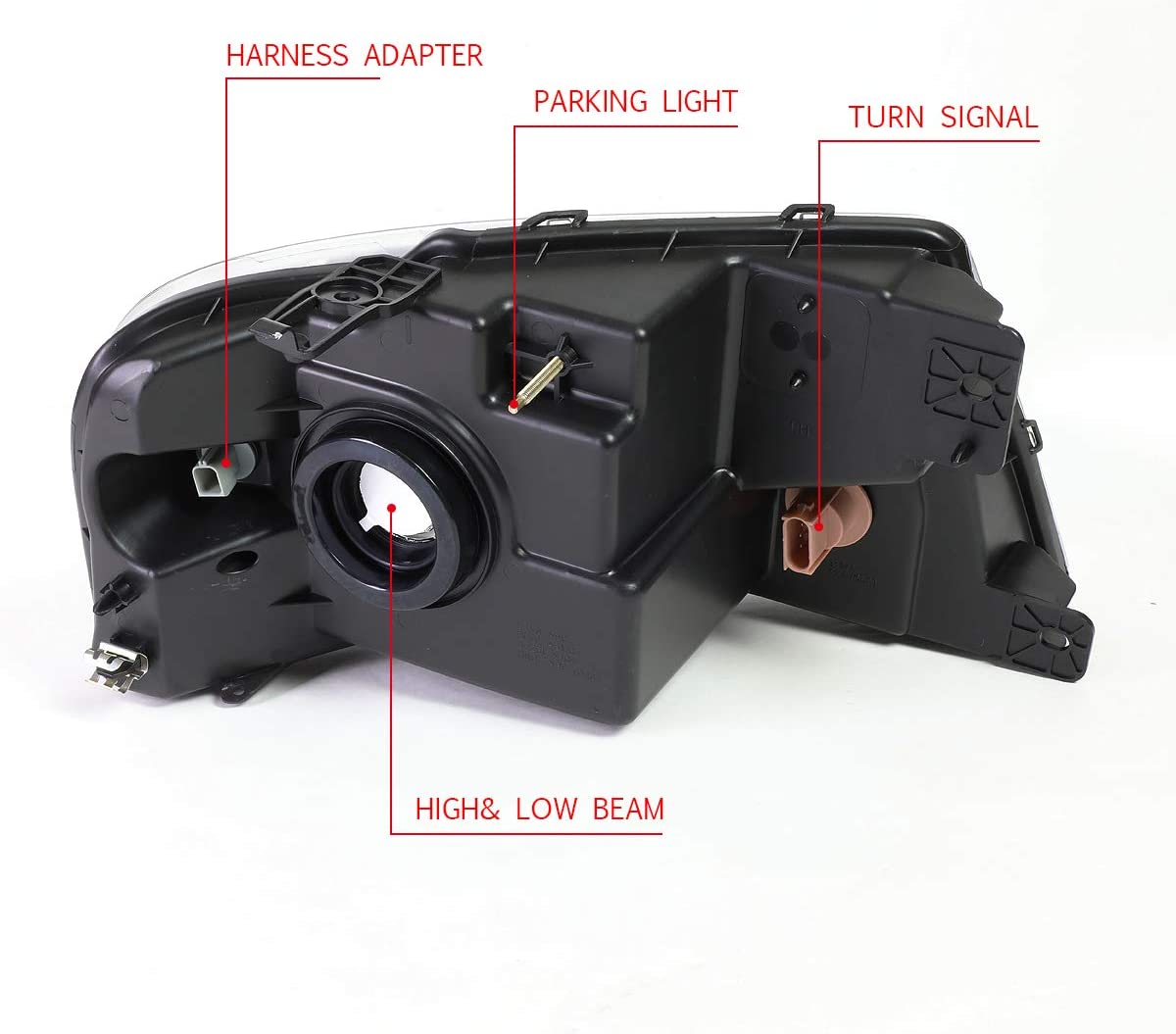 Dna Motoring Hlohf1504cham Headlight Assembly Driver And Passenger Side - JSI Racing 