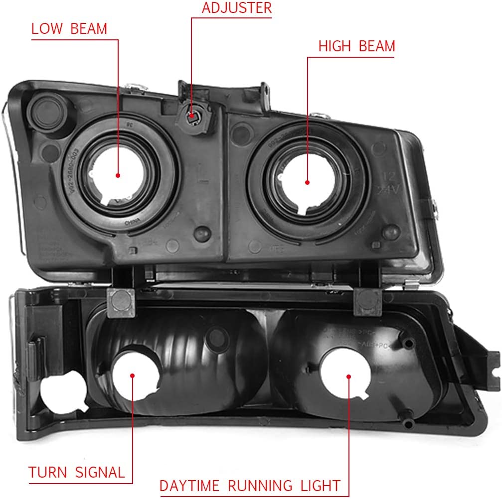 DNA Motoring, HL-OH-CS03-4P-SM-AM, Driver and Passenger Side Headlight Assembly. - JSI Racing 