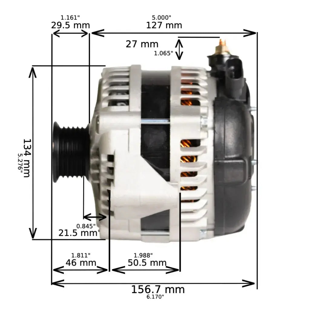 1991 Buick Commercial Chassis V8 5.0L cs130 High Output Alternator - JSI Racing