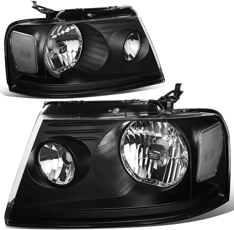 DNA MOTORING HL-OH-F1504-CH-AM Chrome Amber Headlights Replacement Compatible with 04-08 F-150/06-08 Mark LT - JSI Racing 