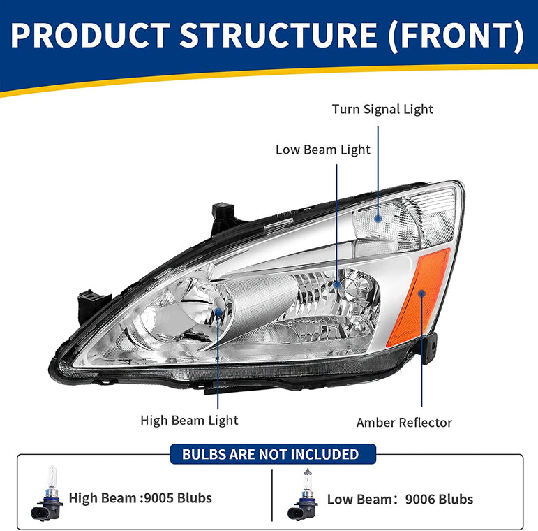 NTXGlow Factory Headlight (03-07 Honda Accord) - JSI Racing 