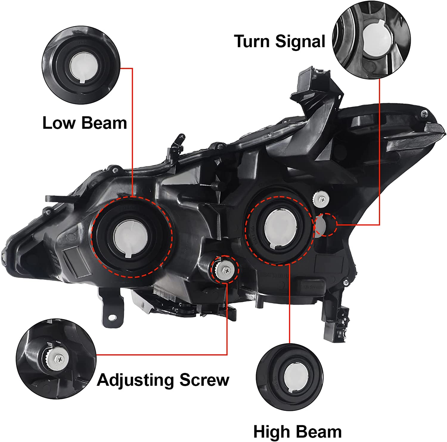 Alziria Headlight Assembly Compatible With 20132015 Nissan Altima Sslsv Only Fit 4door Chrome Housing Amber Reflector - JSI Racing 
