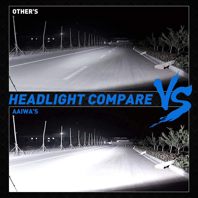 Aaiwa 7 Inch Round LED Headlight Daytime Running Light Dlr High Low Beam For Car Motorcycle With H4 H13 Adapter 2 Pack - JSI Racing 