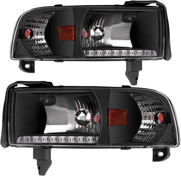 Autosaver88 Headlight Assembly Compatible With 19942001 Dodge Ram 1500 19942002 2500 3500 Without Drl - JSI Racing 
