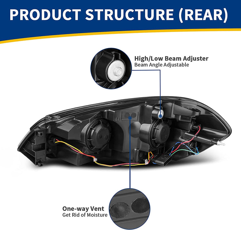 Autosaver88 Headlight Assembly Compatible With 20062013 Chevy Impala 06 07 Monte Carlo Replacement Headlamp Driving Light Black Housing Reflector Clear Lens 25958359 25958360 A Oe - JSI Racing 