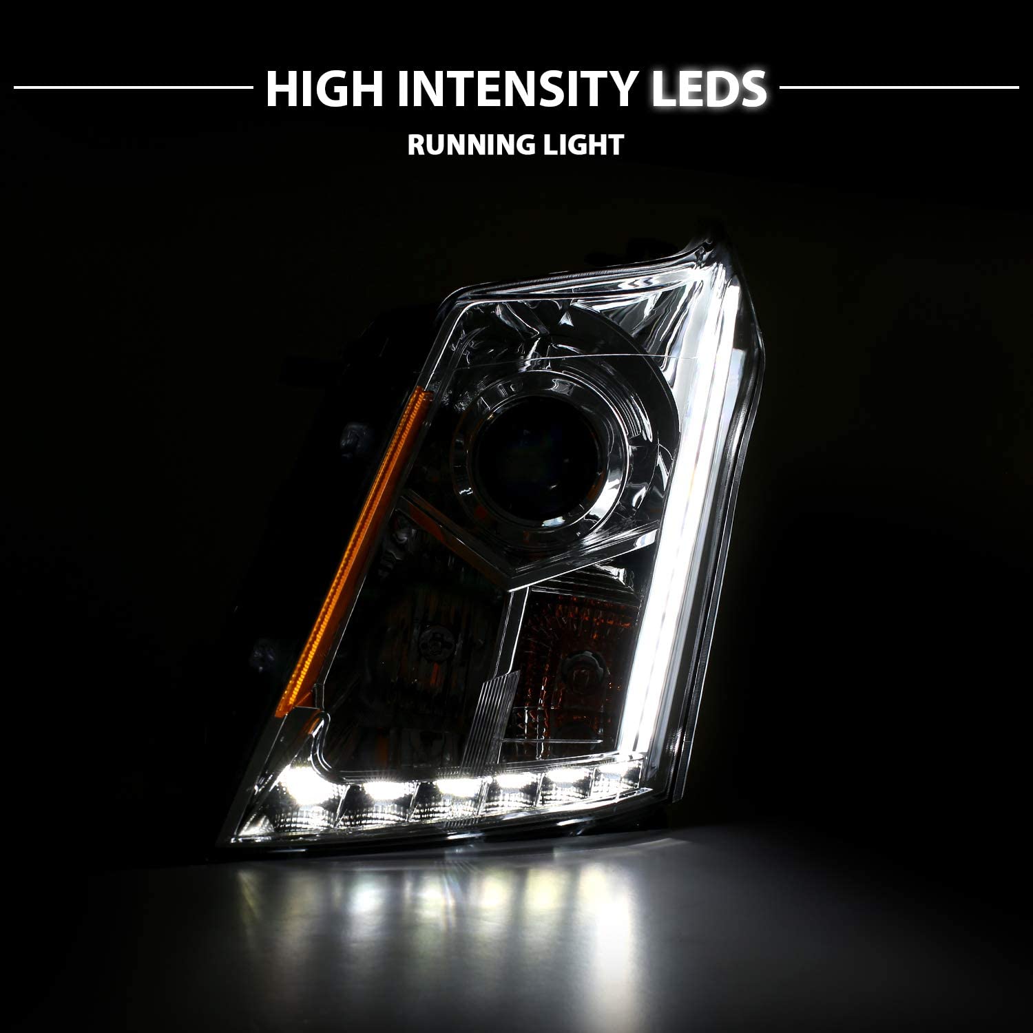 Amerilite Chrome Projector Replacement Headlights LED Boards For 20102016 Cadillac Srx Version Only Passenger And Driver Side - JSI Racing 