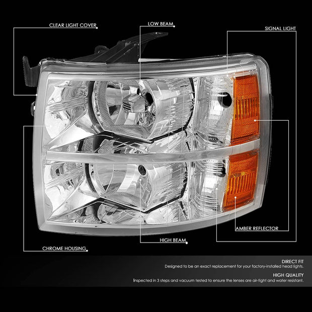 DNA Motoring HL-OH-034-CH-AM Headlight Assembly (Driver and Passenger Side) - JSI Racing 