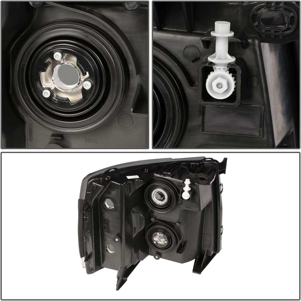 Dna Motoring Hlohcsil07smam Smoke Lens Amber Headlights Compatible With 0713 Silverado 1500 - JSI Racing 