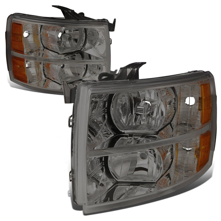 Dna Motoring Hlohcsil07smam Smoke Lens Amber Headlights Compatible With 0713 Silverado 1500 - JSI Racing 