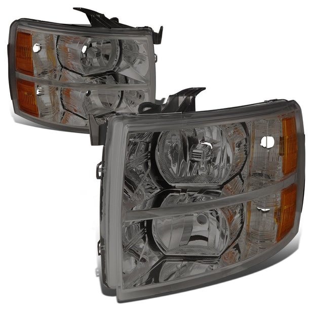 Dna Motoring Hlohcsil07smam Smoke Lens Amber Headlights Compatible With 0713 Silverado 1500 - JSI Racing 