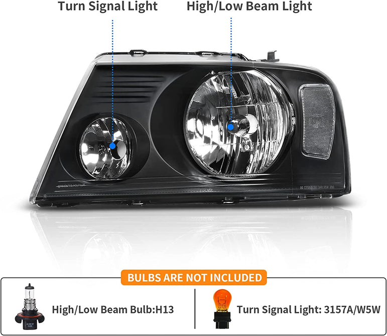 2004-2008 Ford F150 Reflector Headlights - JSI Racing 