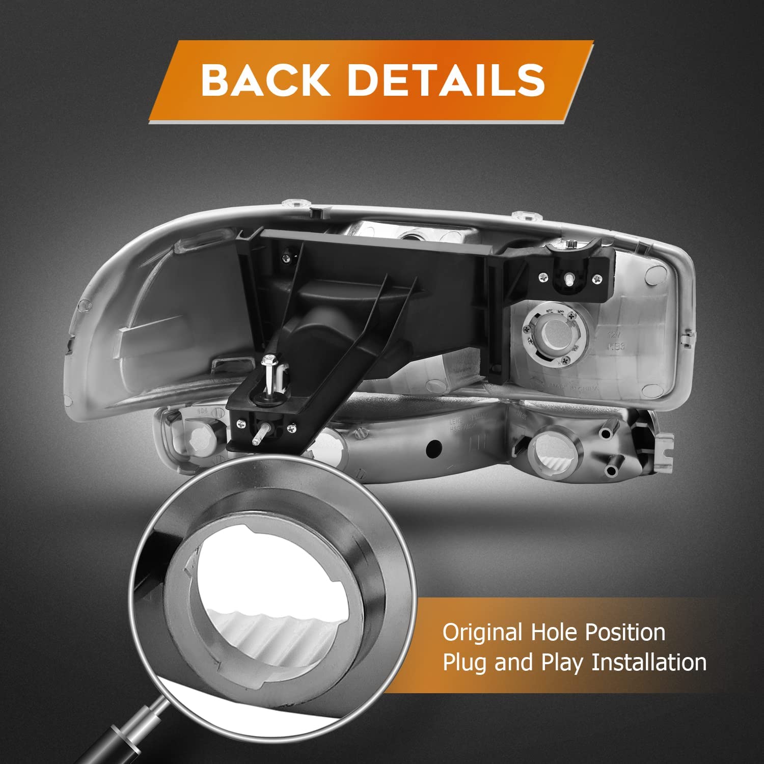 Lbrst Headlight Assembly For Gmc Sierra 1500 19992006 Classic 2007 Chrome Housing Amber Reflector Clear Lens Driver And Passenger Side Headlamp - JSI Racing 