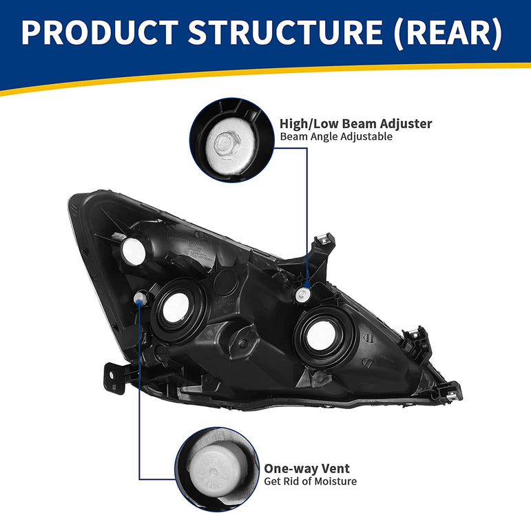 NTXGlow Factory Headlight (03-07 Honda Accord) - JSI Racing 