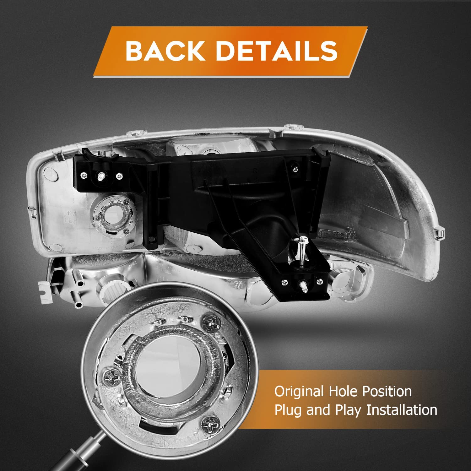 Lbrst Headlight Assembly For Gmc Sierra 1500 19992006 Classic 2007 2500 19992004 Chrome Housing Reflector Clear Lens Driver And Passenger Side Headlamp - JSI Racing 