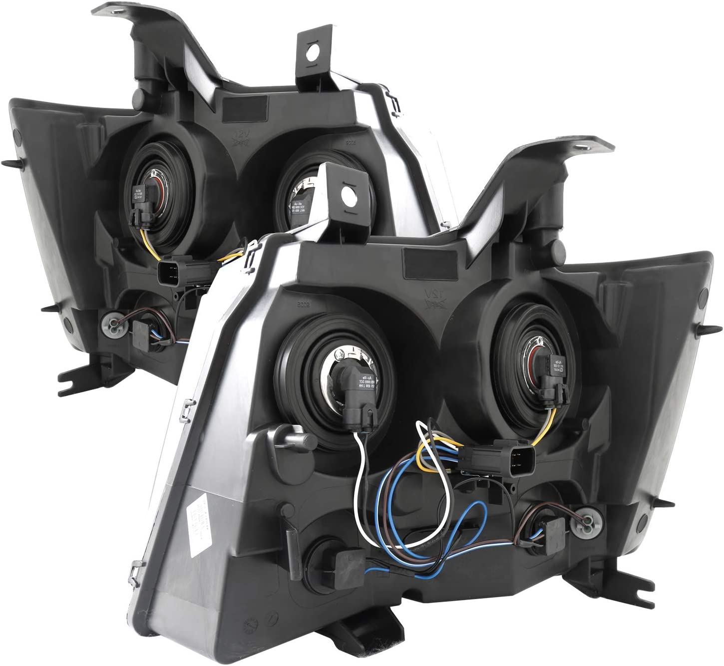 Amerilite Black Replacement Headlights For Chevy Tahoe Suburban Avalanche Pair Driver And Passenger Side Housing - JSI Racing 