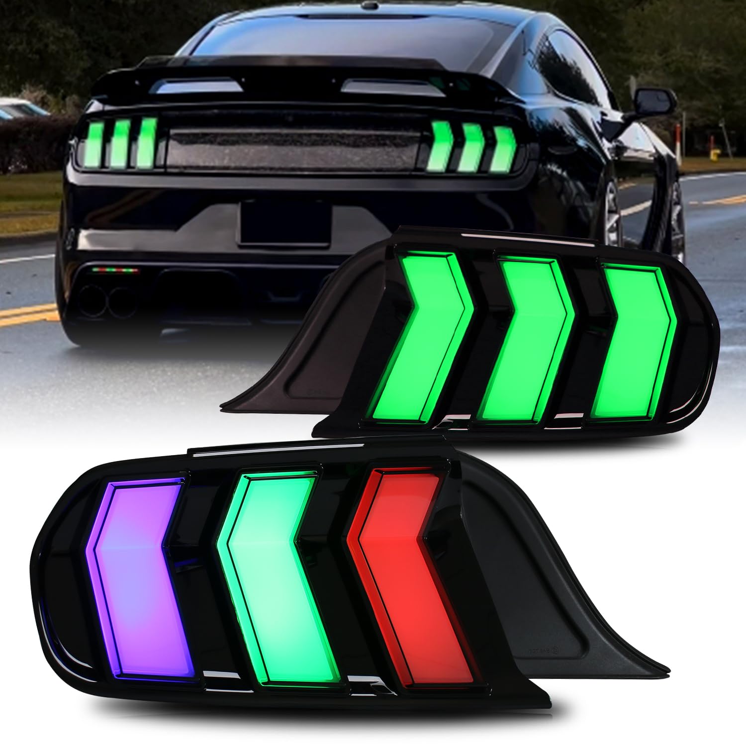 NTXGlow S650 Style RGB Tail Lights (2015-2023 Ford Mustang) - JSI Racing 