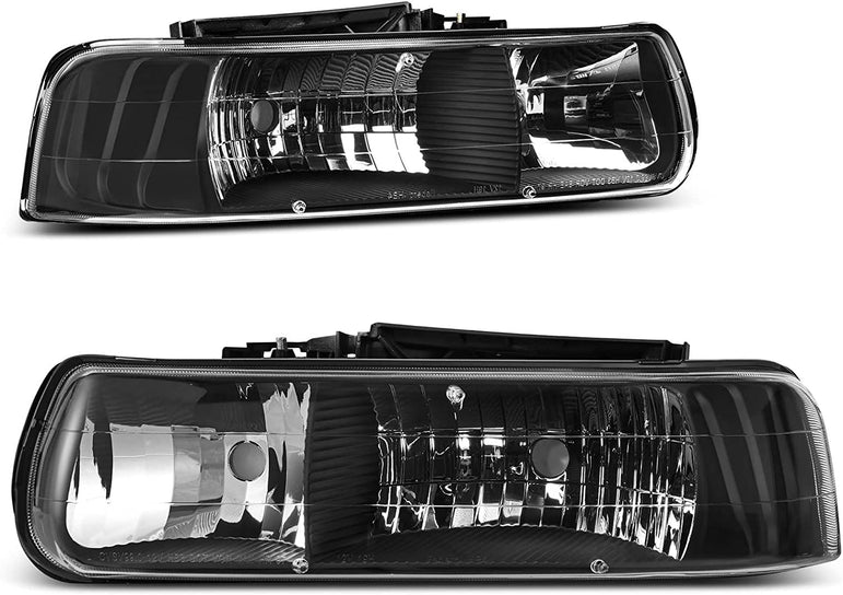 Autosaver88 Headlights Assembly Compatible With 19992002 Chevrolet Silverado 20012002 1500 2500 1500hd 2500hd 3500 20002006 Tahoe Suburban Lights In Bumpers - JSI Racing 