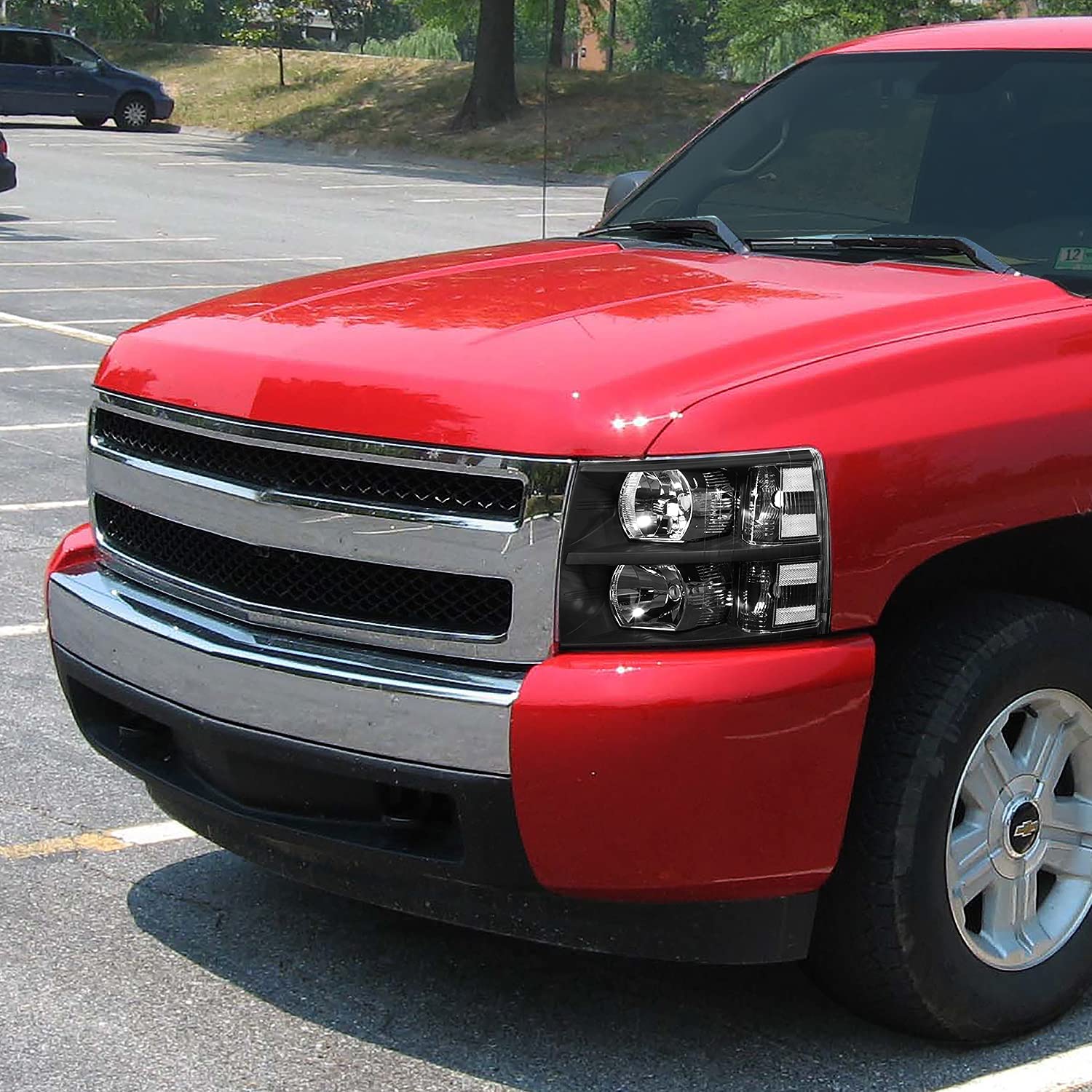 DNA Motoring HL-OH-CSIL07-BK-CL1 Black Headlights Pair Compatible with 07-13 Silverado 1500 2500 3500 HL-OH-CSIL07-BK-CL1 - JSI Racing 