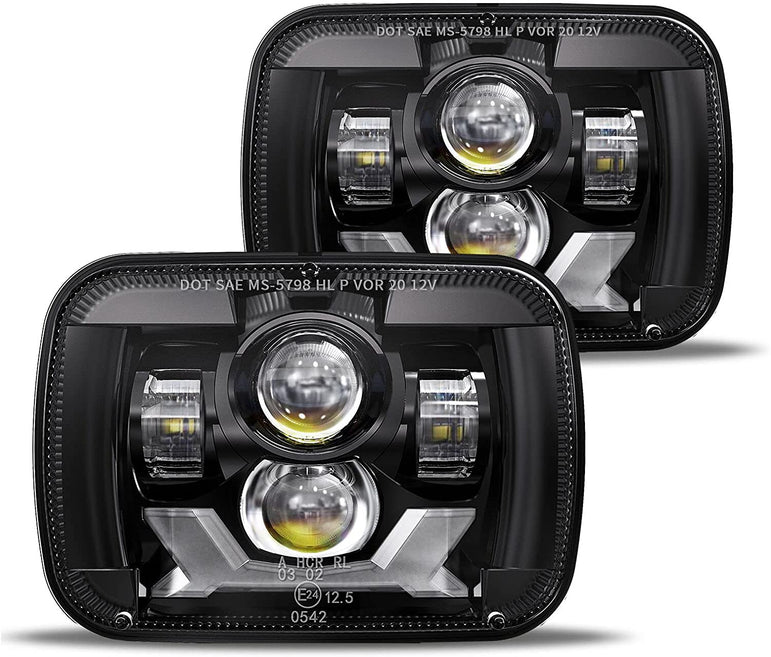 2020-2021 New Osram Chips 180w Dot 500 Brighter Antiglare H6054 5x7 7x6 LED Headlights With Turn Signal Drl Hilow Sealed Beam Compatible Jeep Cherokee Xj Wrangler Yj Ford Chevrolet Gmc Toyota Nissan Etc - JSI Racing 