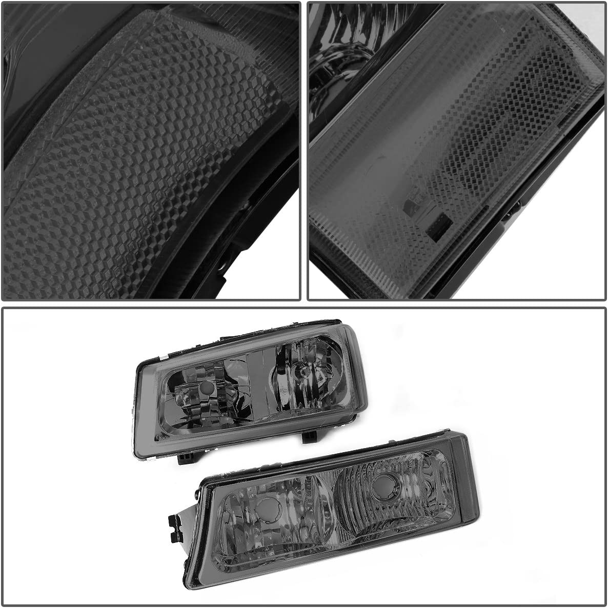 DNA Motoring, HL-OH-CS03-4P-SM-AM, Driver and Passenger Side Headlight Assembly. - JSI Racing 