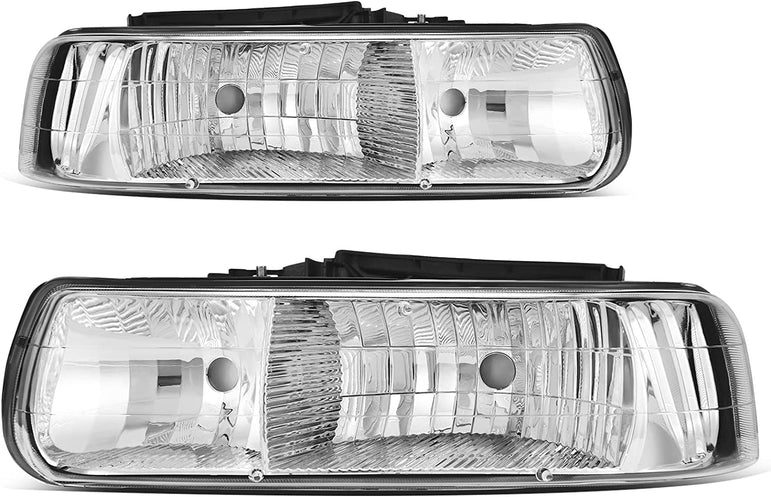 Autosaver88 Headlights Assembly Compatible With 19992002 Chevrolet Silverado 20012002 1500 2500 1500hd 2500hd 3500 20002006 Tahoe Suburban Lights In Bumpers - JSI Racing 