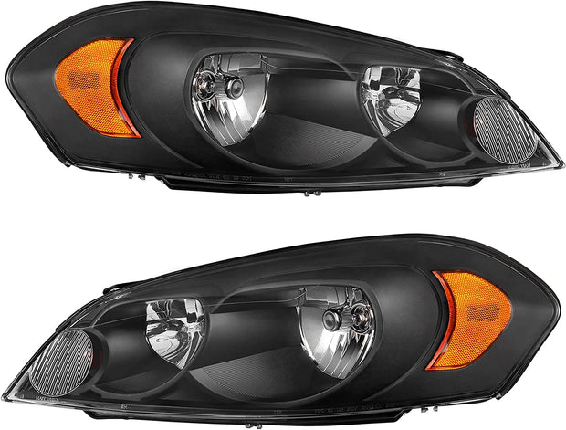 Autosaver88 Headlight Assembly Compatible With 20062013 Chevy Impala 06 07 Monte Carlo Replacement Headlamp Black Housing Amber Reflector Clear Lens A Oe - JSI Racing 
