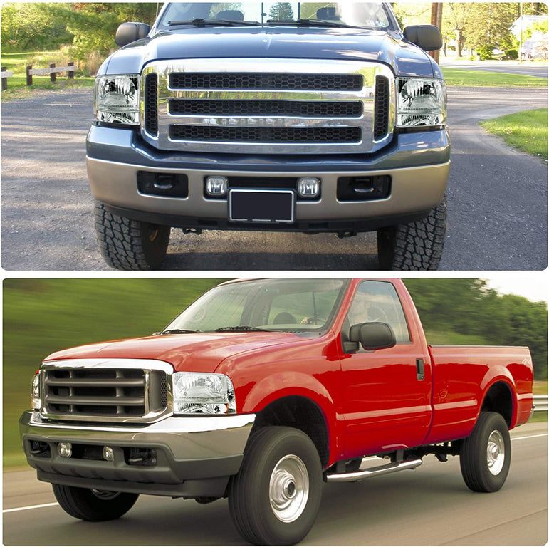 Dwvo Headlight Assembly Compatible With Ford F250 F350 F450 F550 Super Duty Pickup Truck Signal Lamps Chrome Housing Clear Lens Amber Reflector - JSI Racing 