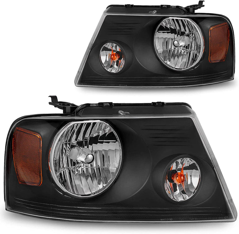2004-2008 Ford F150 Black Housing Amber Reflector Clear Lens Oe Replacement - JSI Racing 
