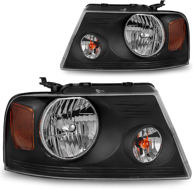 2004-2008 Ford F150 Black Housing Amber Reflector Clear Lens Oe Replacement - JSI Racing 